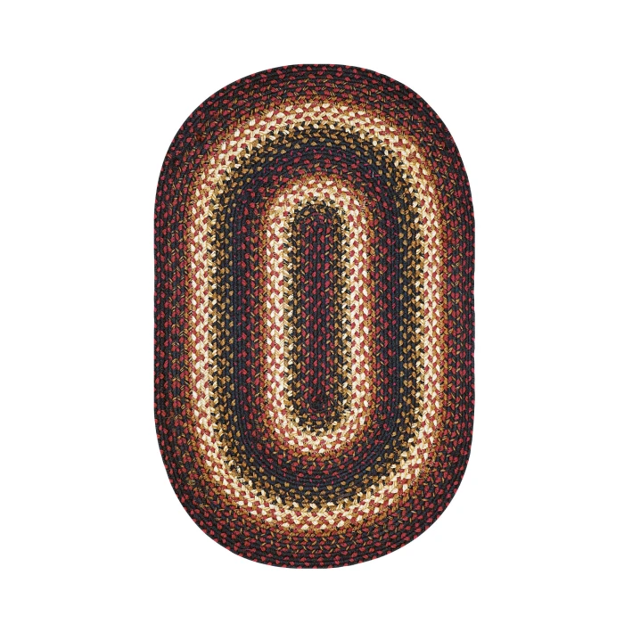 Homespice Decor Jute Braided Prescott Black 501561 20 in. X 30 in. Oval Rug