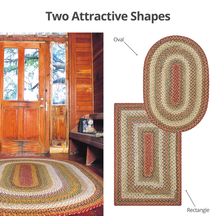 Homespice Decor Cotton Braided Pumpkin Pie Red 403162 4 ft. X 6 ft. Oval Rug
