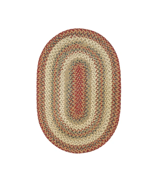 Homespice Decor Cotton Braided Pumpkin Pie Red 404169 5 ft. X 8 ft. Oval Rug