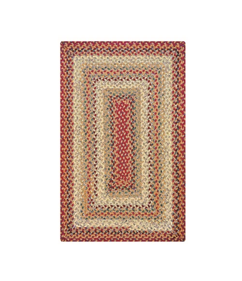 Homespice Decor Cotton Braided Pumpkin Pie Red 410160 27 in. X 45 in. Rect Rug