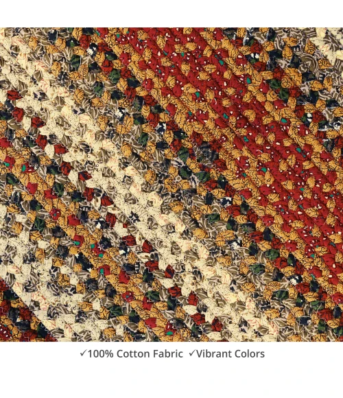 Homespice Decor Cotton Braided Pumpkin Pie Red 410160 27 in. X 45 in. Rect Rug