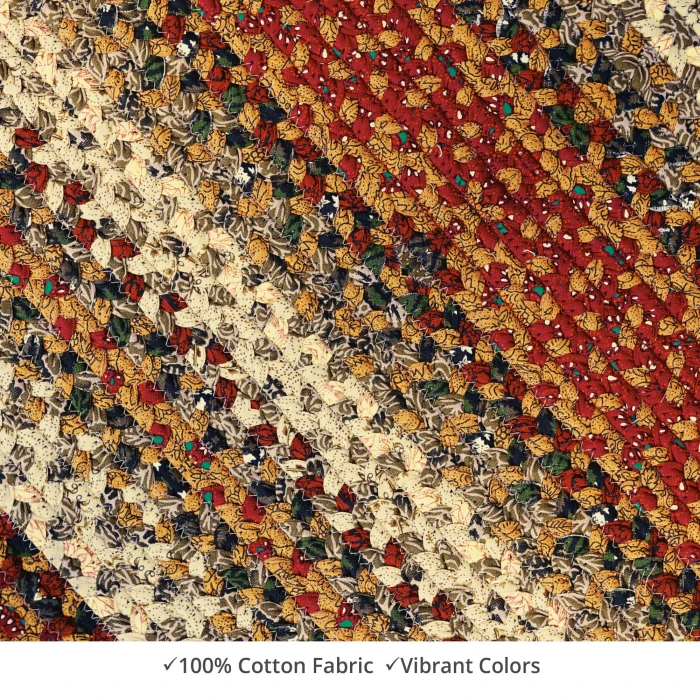 Homespice Decor Cotton Braided Pumpkin Pie Red 403162 4 ft. X 6 ft. Oval Rug