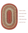 Homespice Decor Cotton Braided Pumpkin Pie Red 400161 27 in. X 45 in. Oval Rug