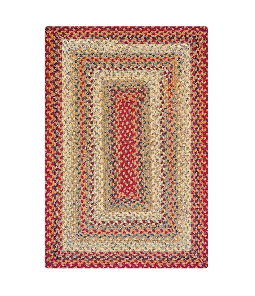 Homespice Decor Cotton Braided Pumpkin Pie Red 454164 20 in. X 30 in. Rect Rug