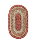 Homespice Decor Cotton Braided Pumpkin Pie Red 400161 27 in. X 45 in. Oval Rug