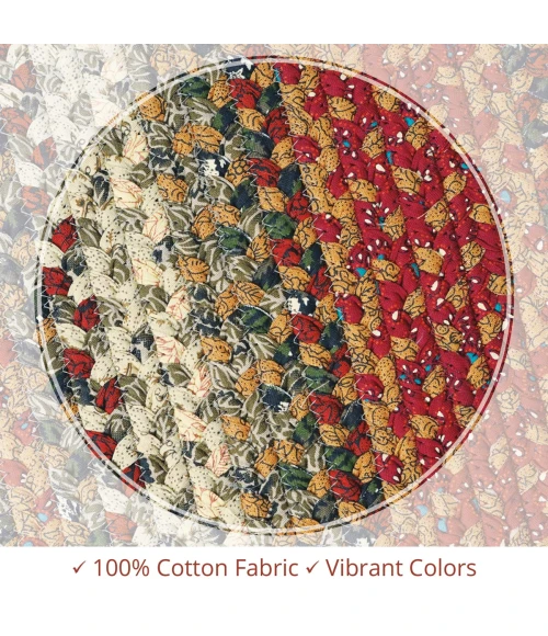 Homespice Decor Cotton Braided Pumpkin Pie Red 454164 20 in. X 30 in. Rect Rug