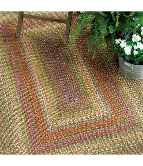 Homespice Decor Ultra Durable Braided Rainforest Green 314161 5 ft. X 8 ft. Rect Rug