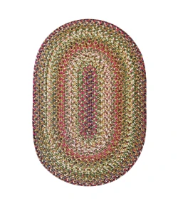Homespice Decor Ultra Durable Braided Rainforest Green 321169 20 in. X 30 in. Oval Rug