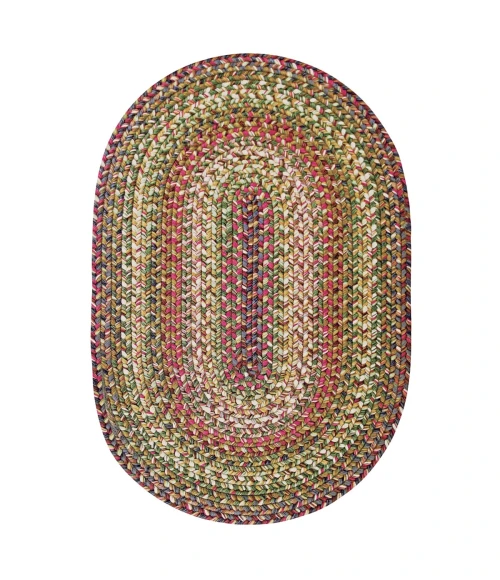 Homespice Decor Ultra Durable Braided Rainforest Green 300164 27 in. X 45 in. Oval Rug