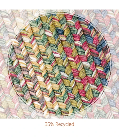 Homespice Decor Ultra Durable Braided Rainforest Green 300164 27 in. X 45 in. Oval Rug