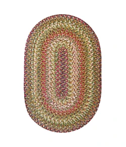Homespice Decor Ultra Durable Braided Rainforest Green 303165 4 ft. X 6 ft. Oval Rug
