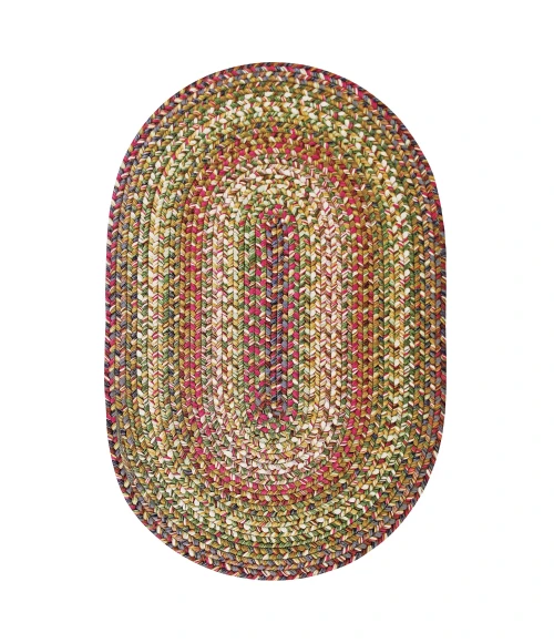 Homespice Decor Ultra Durable Braided Rainforest Green 303165 4 ft. X 6 ft. Oval Rug