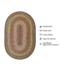 Homespice Decor Ultra Durable Braided Rainforest Green 303165 4 ft. X 6 ft. Oval Rug