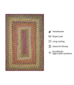 Homespice Decor Ultra Durable Braided Rainforest Green 329165 22 in. X 72 in. Rect Rug