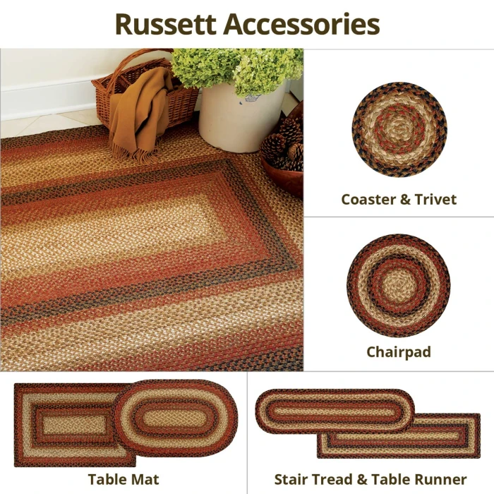 Homespice Decor Jute Braided Russett Beige 503046 4 ft. X 6 ft. Oval Rug
