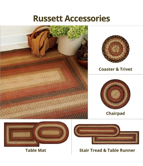Homespice Decor Jute Braided Russett Beige 504043 5 ft. X 8 ft. Oval Rug