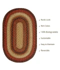 Homespice Decor Jute Braided Russett Beige 502049 27 in. X 45 in. Oval Rug