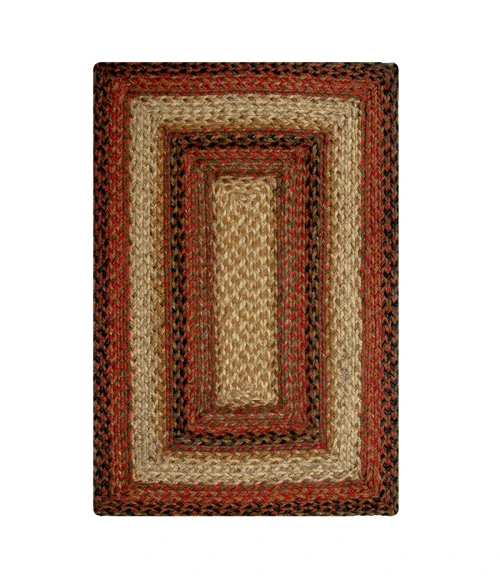 Homespice Decor Jute Braided Russett Beige 511041 20 in. X 30 in. Rect Rug