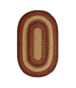 Homespice Decor Jute Braided Russett Beige 502049 27 in. X 45 in. Oval Rug