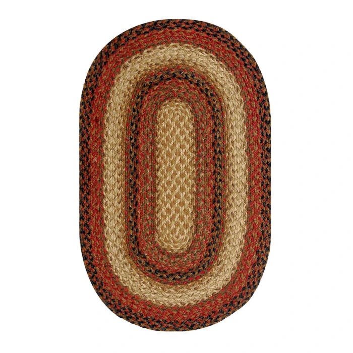 Homespice Decor Jute Braided Russett Beige 503046 4 ft. X 6 ft. Oval Rug