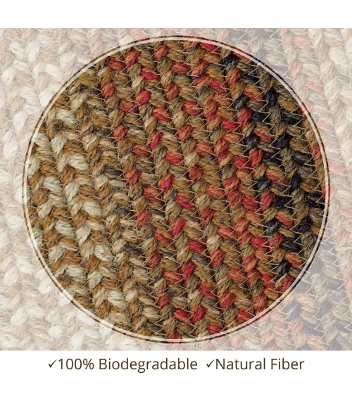 Homespice Decor Jute Braided Russett Beige 502049 27 in. X 45 in. Oval Rug