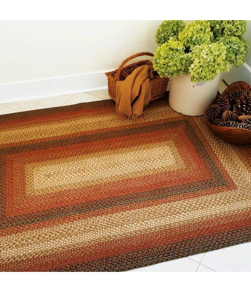 Homespice Decor Jute Braided Russett Beige 501042 20 in. X 30 in. Oval Rug
