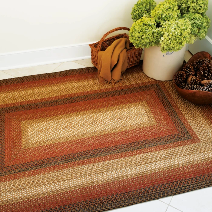 Homespice Decor Jute Braided Russett Beige 515049 6 ft. X 9 ft. Rect Rug