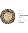 Homespice Decor Jute Braided Accessories Russett Beige 240001PS 4 in. Set of 6 Round Rug