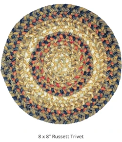 Homespice Decor Jute Braided Accessories Russett Beige 240017PS 8 in. Set of 3 Round Rug