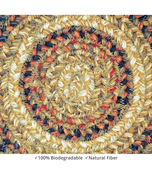 Homespice Decor Jute Braided Accessories Russett Beige 240017PS 8 in. Set of 3 Round Rug