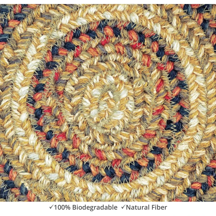 Homespice Decor Jute Braided Accessories Russett Beige 240017PS 8 in. Set of 3 Round Rug