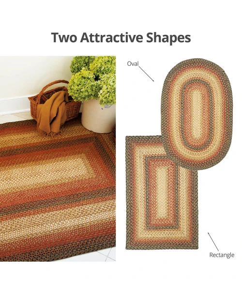 Homespice Decor Jute Braided Russett Beige 501042 20 in. X 30 in. Oval Rug