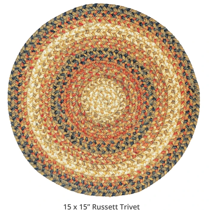 Homespice Decor Jute Braided Accessories Russett Beige 240165PS 15 in. Set of 6 Round Rug