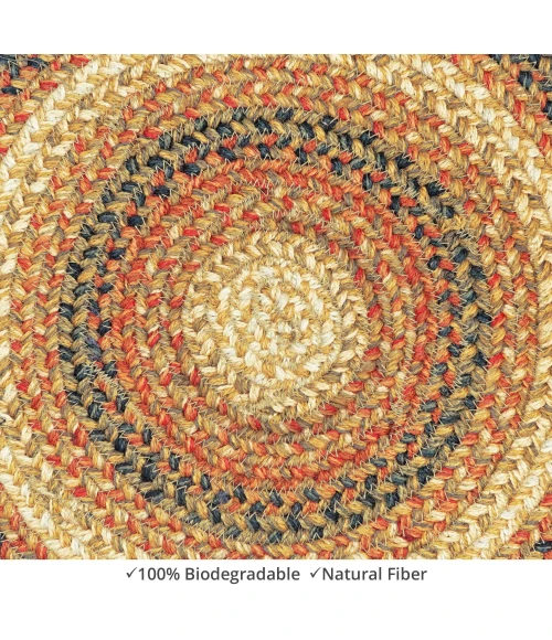 Homespice Decor Jute Braided Accessories Russett Beige 240165PS 15 in. Set of 6 Round Rug