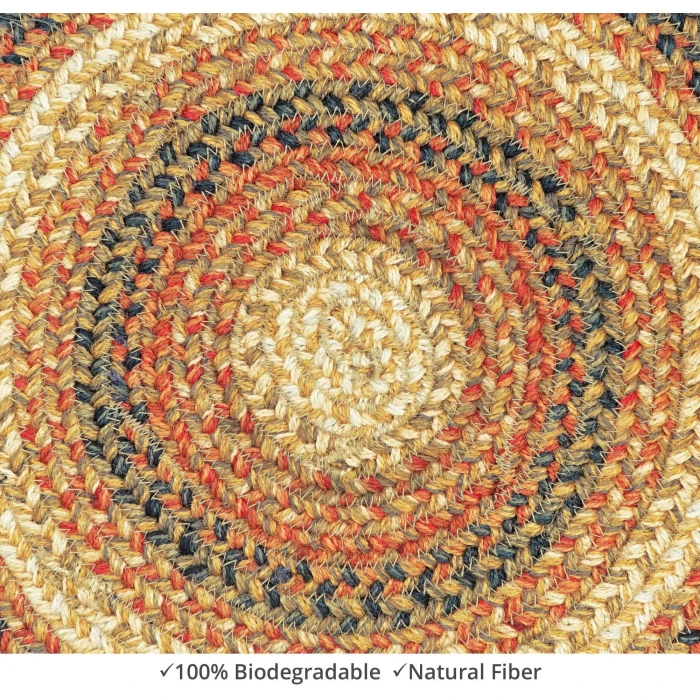Homespice Decor Jute Braided Accessories Russett Beige 240165PS 15 in. Set of 6 Round Rug