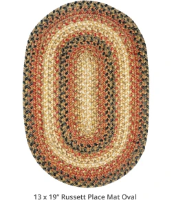 Homespice Decor Jute Braided Accessories Russett Beige 240049PS 13 in. X 19 in. Set of 4 Oval Rug