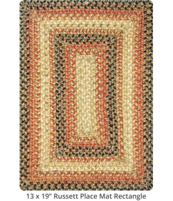 Homespice Decor Jute Braided Accessories Russett Beige 240065PS 13 in. X 19 in. Set of 4 Rect Rug