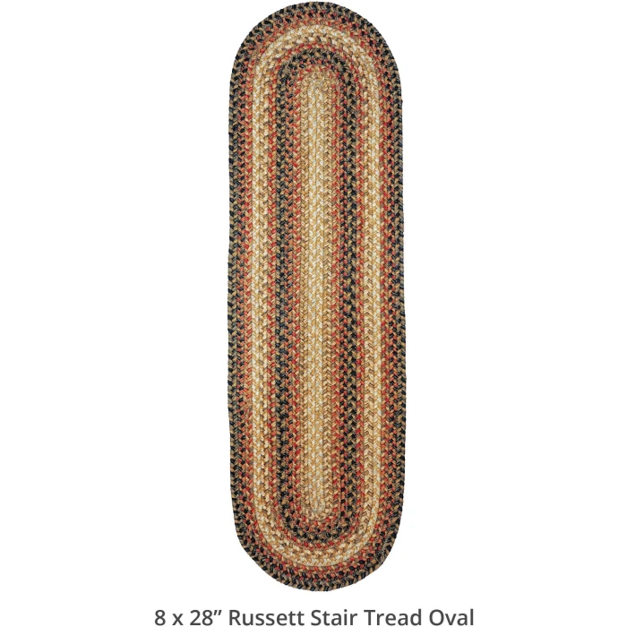 Homespice Decor Jute Braided Accessories Russett Beige 240093PS 8 in. X 28 in. Set of 2 Oval Rug