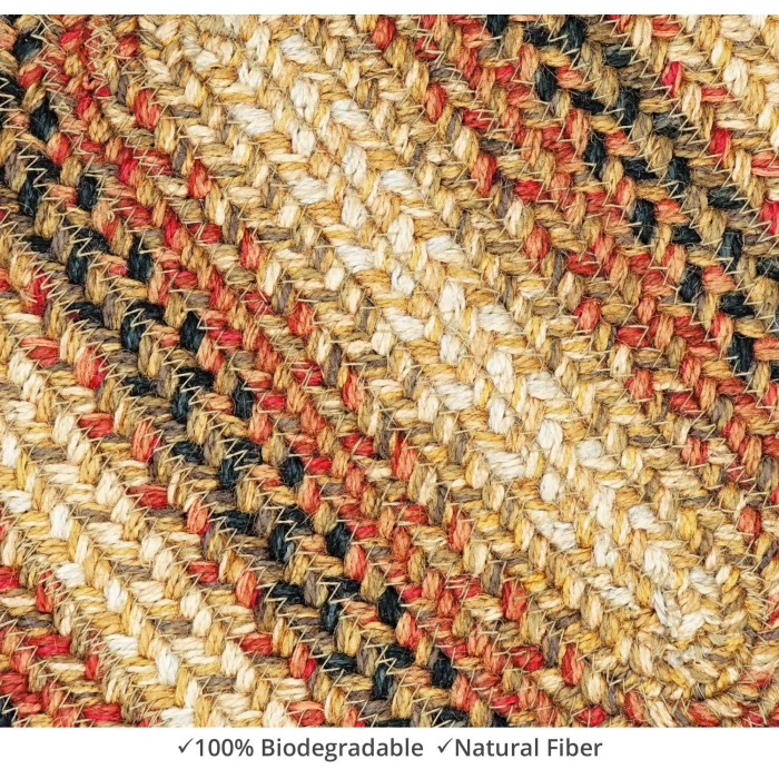Homespice Decor Jute Braided Accessories Russett Beige 240093PS 8 in. X 28 in. Set of 2 Oval Rug