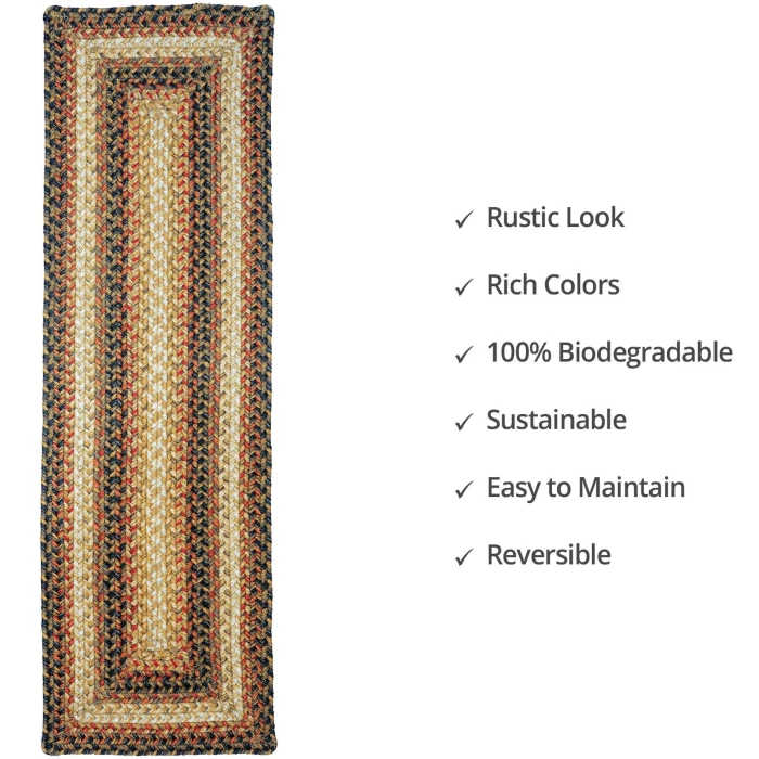 Homespice Decor Jute Braided Accessories Russett Beige 240141PS 8 in. X 28 in. Set of 13 Rect Rug