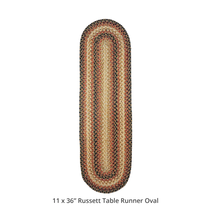 Homespice Decor Jute Braided Accessories Russett Beige 571045 11 in. X 36 in. Oval Rug