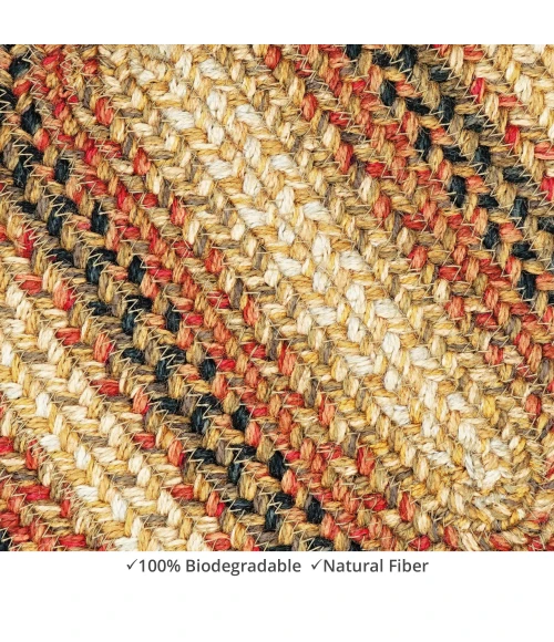 Homespice Decor Jute Braided Accessories Russett Beige 571045 11 in. X 36 in. Oval Rug