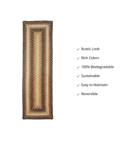 Homespice Decor Jute Braided Accessories Russett Beige 572042 11 in. X 36 in. Rect Rug