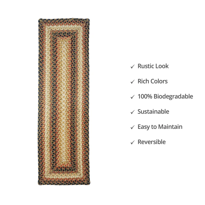 Homespice Decor Jute Braided Accessories Russett Beige 572042 11 in. X 36 in. Rect Rug