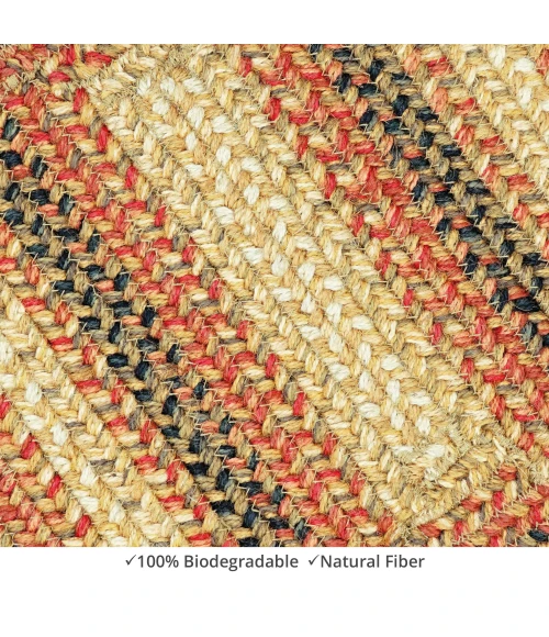 Homespice Decor Jute Braided Accessories Russett Beige 572042 11 in. X 36 in. Rect Rug