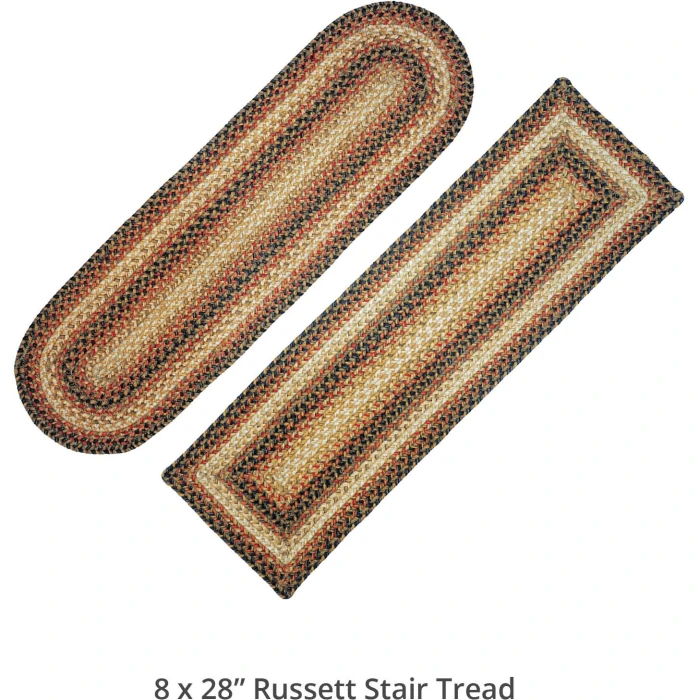 Homespice Decor Jute Braided Accessories Russett Beige 240093PS 8 in. X 28 in. Set of 2 Oval Rug
