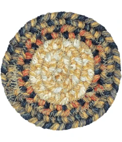 Homespice Decor Jute Braided Accessories Russett Beige 240001PS 4 in. Set of 6 Round Rug