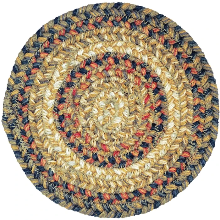 Homespice Decor Jute Braided Accessories Russett Beige 240017PS 8 in. Set of 3 Round Rug