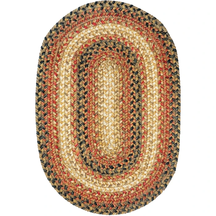 Homespice Decor Jute Braided Accessories Russett Beige 240049PS 13 in. X 19 in. Set of 4 Oval Rug