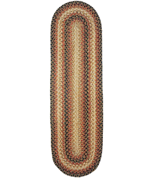 Homespice Decor Jute Braided Accessories Russett Beige 240125PS 8 in. X 28 in. Set of 13 Oval Rug